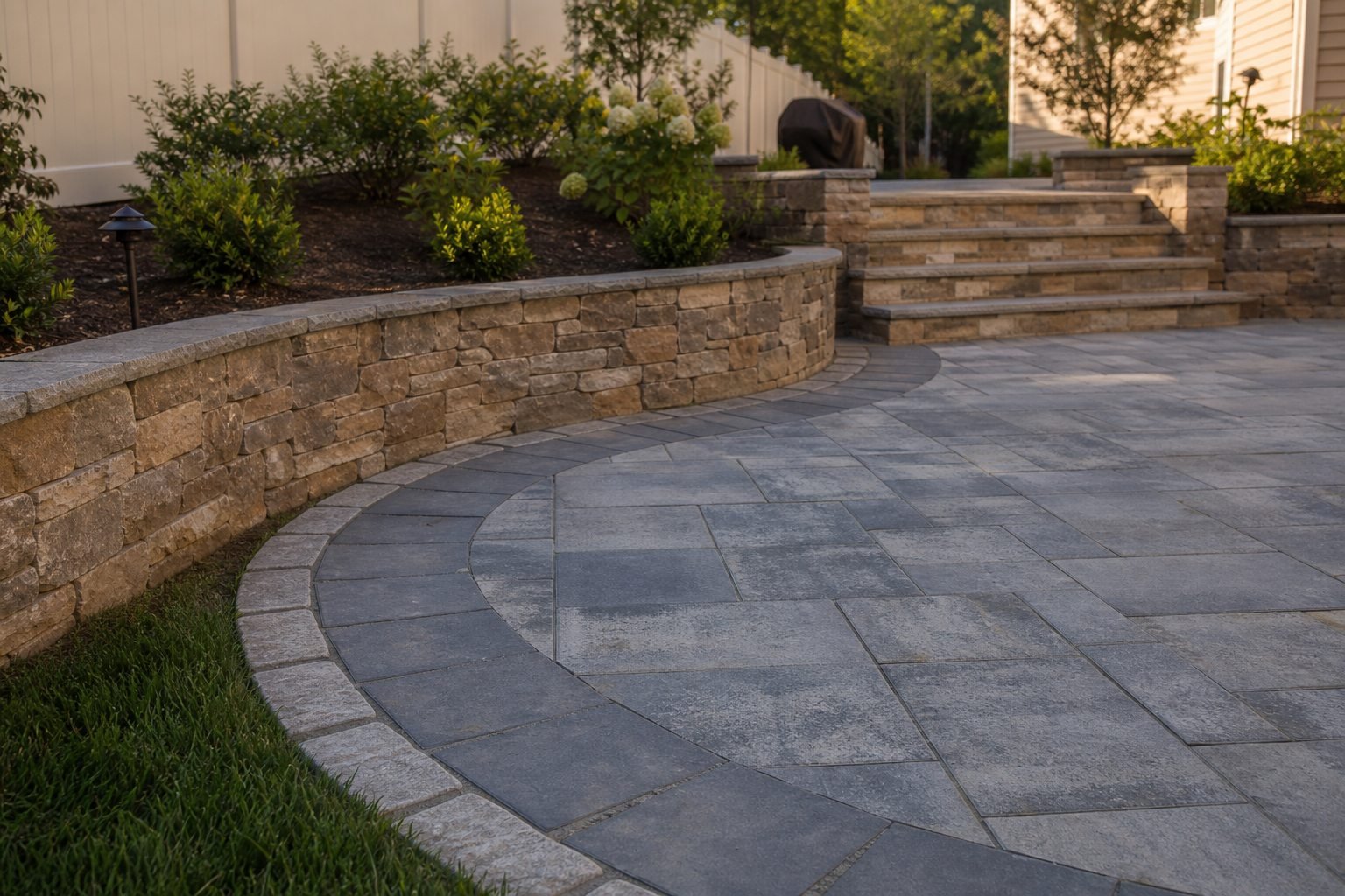 Editorial visualization illustrating Bluestone Walkways materials and planning